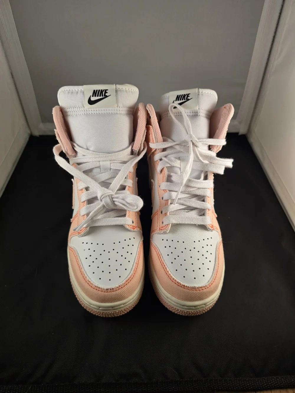 Nike Women’s High-Top Sneakers - White & Peach